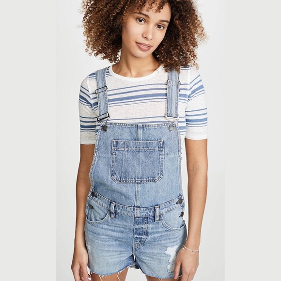 NWT Hudson Los Angeles Sloane Shortall Denim Overalls in Renewal Blue MSRP$245 - Picture 3 of 13